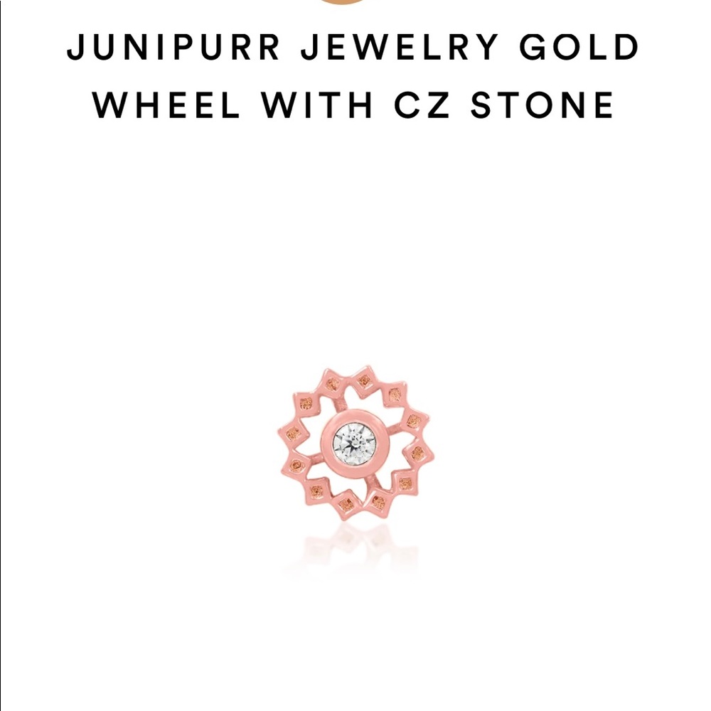 Junipurr 14k Rose Gold Threadless Wheel with CZ gem